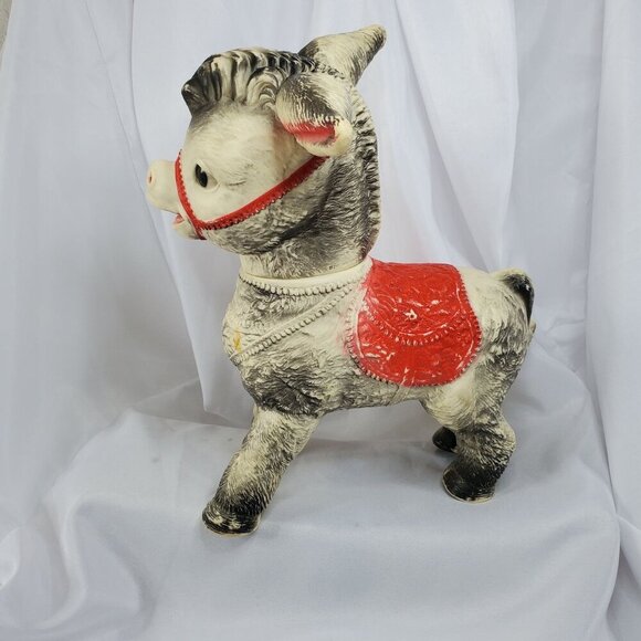 Vintage The Sun Rubber Company Donkey Toy 1961 Marble Rollers Head Turns - Picture 11 of 16